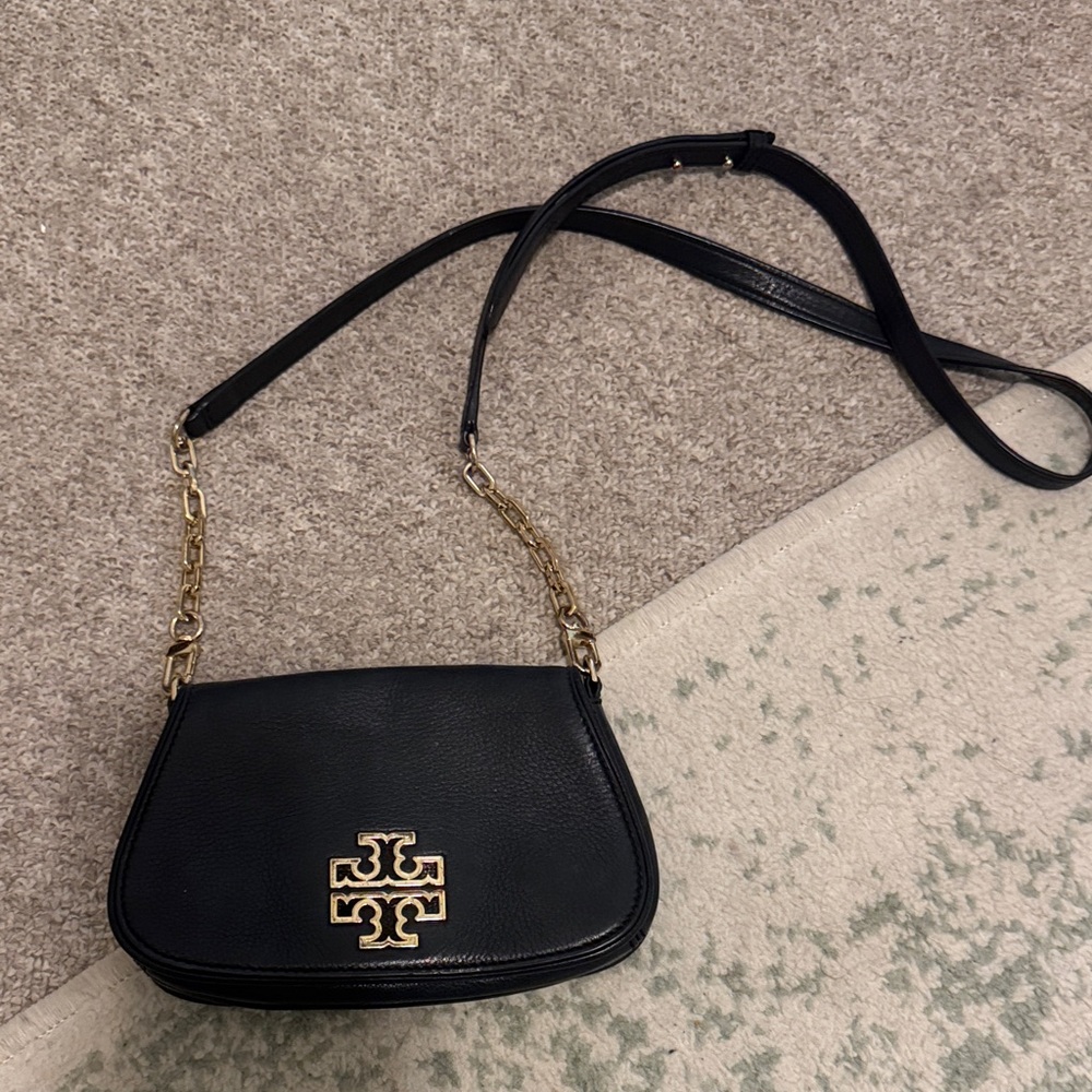 Tory Burch Black Leather Crossbody Purse